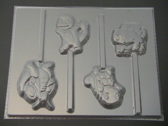 292sp Pokerman Friends Chocolate Candy Lollipop Mold